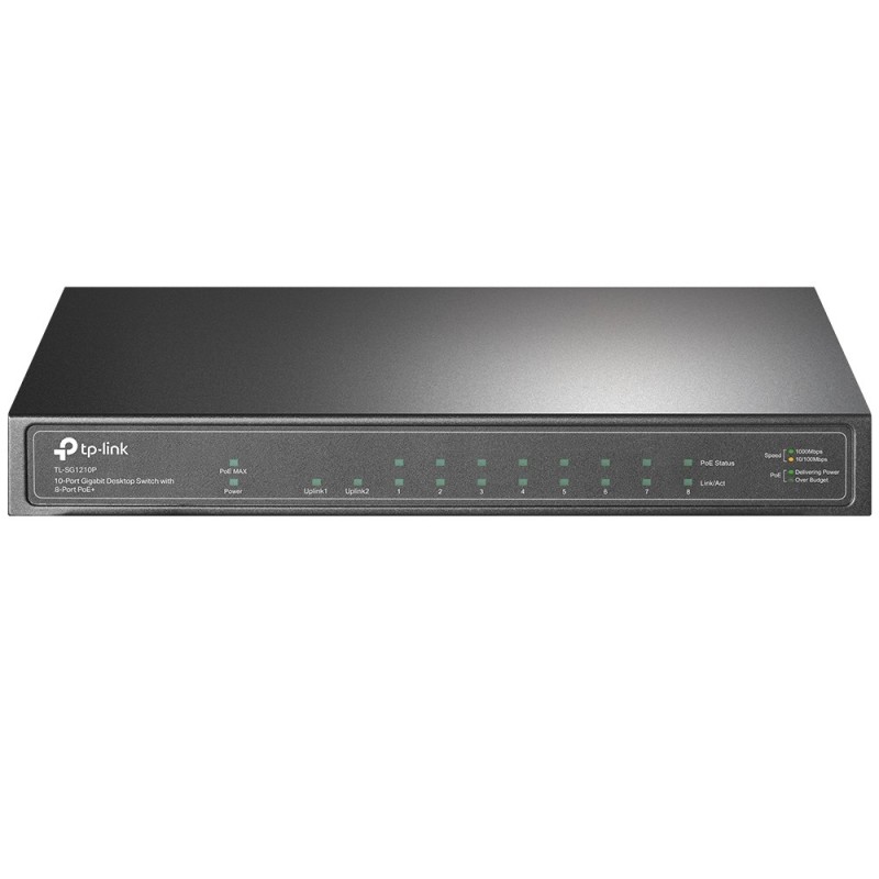 TL-SG1210P - Switch - unmanaged - 8 x 10/100/1000 (PoE+)